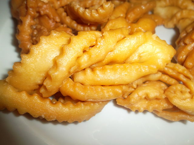 a late of fried dough twists served as chinese new year snacks