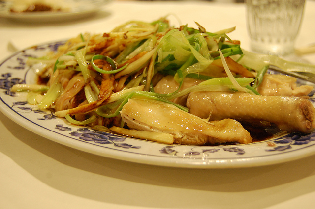 a plate of the popular chinese new year dish steamed with ginger and different vegetables